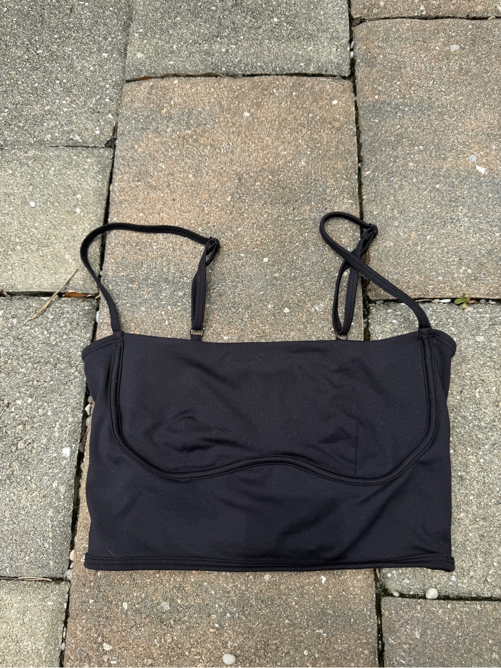 Black Alo Cropped Tank Top with Adjustable Straps